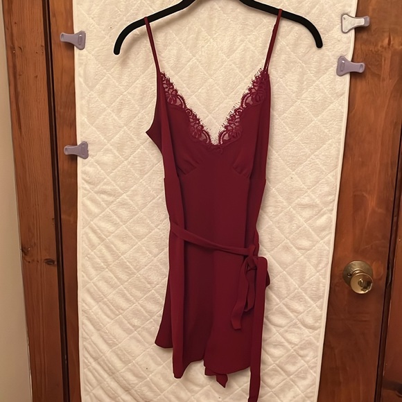 BCBG Maxazria Burgundy Jackie Romper - Picture 6 of 10